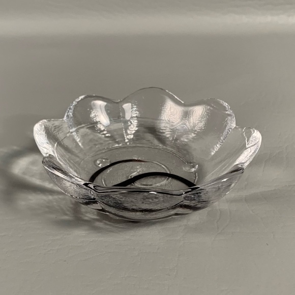 Scalloped Purple Swirl Art Glass Bowl Handmade Artisan Made Textured - Picture 2 of 16